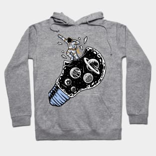 astronaut flying out bulb Hoodie